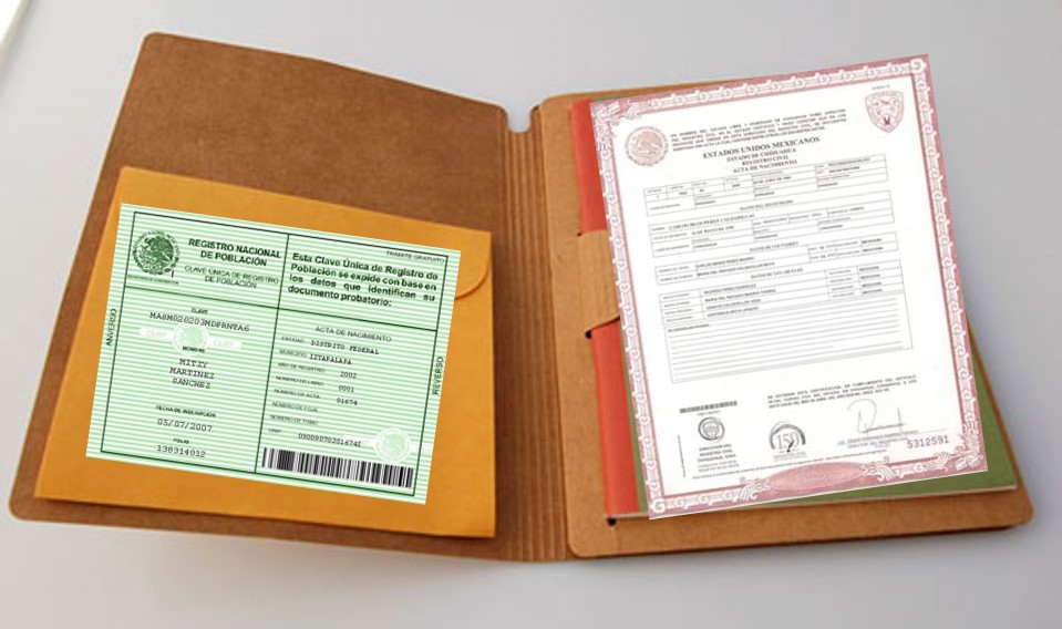 Es necesario que presente su Acta de Nacimiento y CURP. <b>ORIGINAL Y COPIA</b>